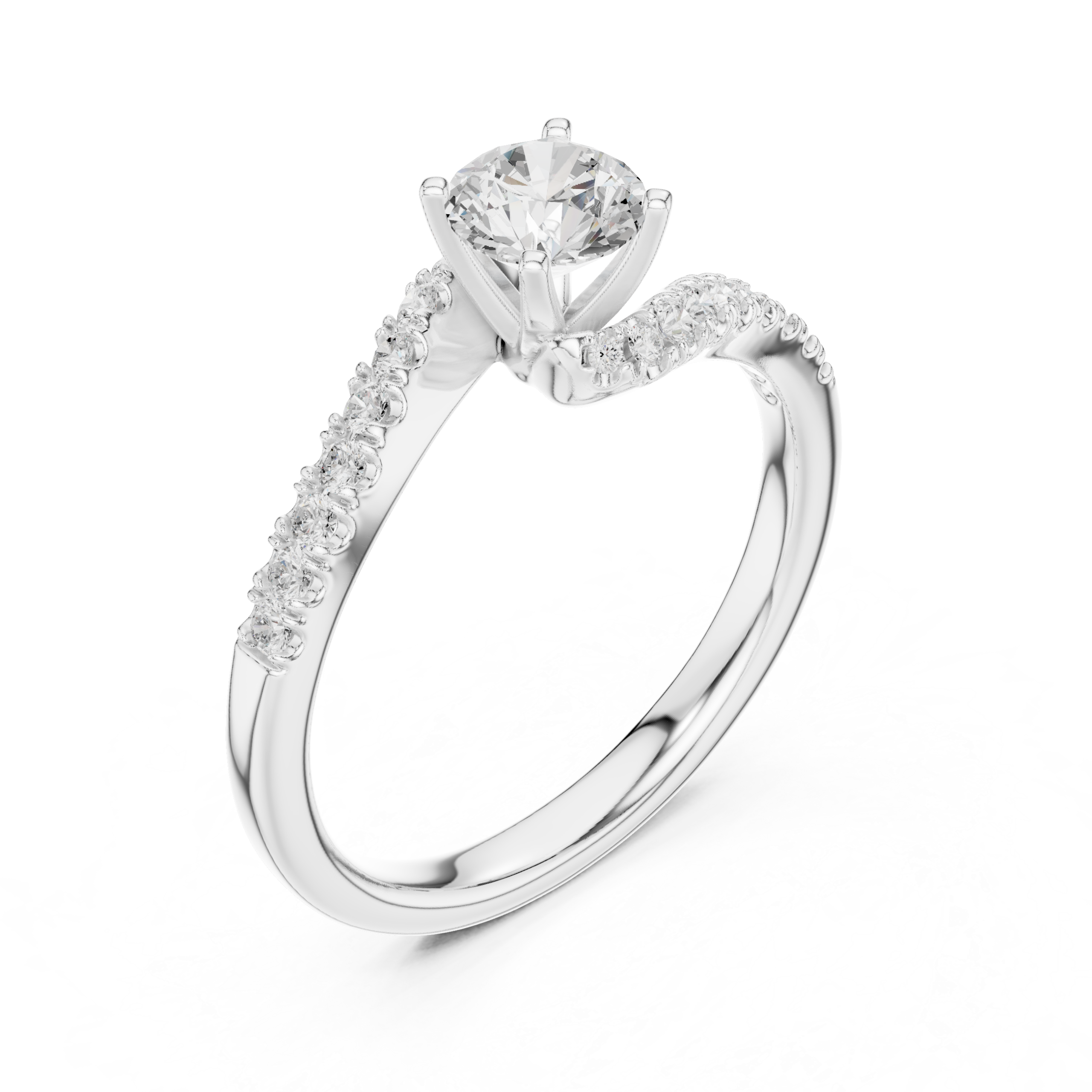 Beautiful CZ Gold Ring 0.84 Cts Round Cut LR-142
