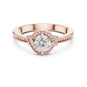 Elegant CZ Gold Ring 0.83 Cts Round Cut LR-144