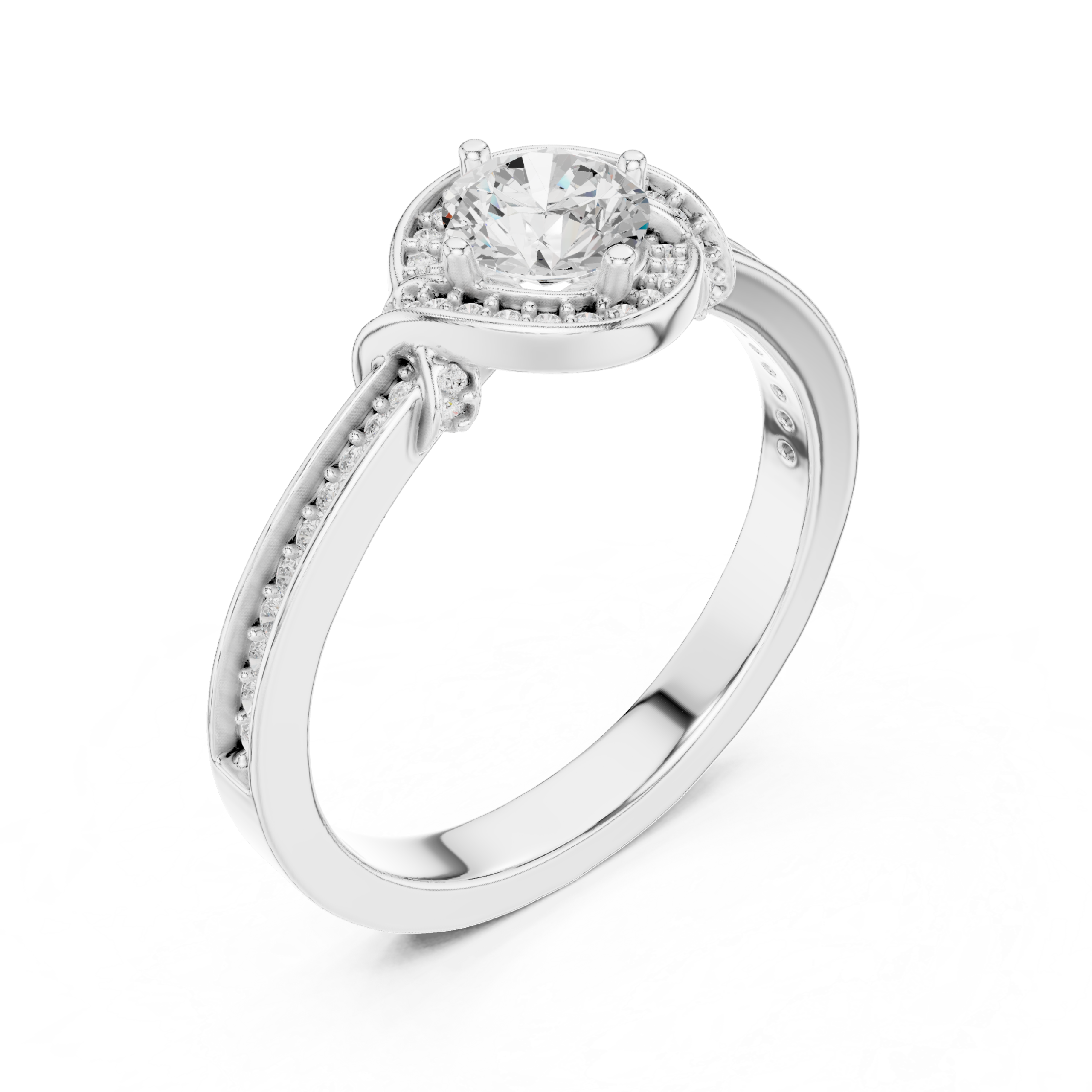 Elegant CZ Gold Ring 0.83 Cts Round Cut LR-144