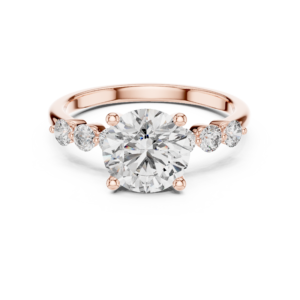 2.39 Cts Round Cut CZ Hallmarked Gold Ring LR-146