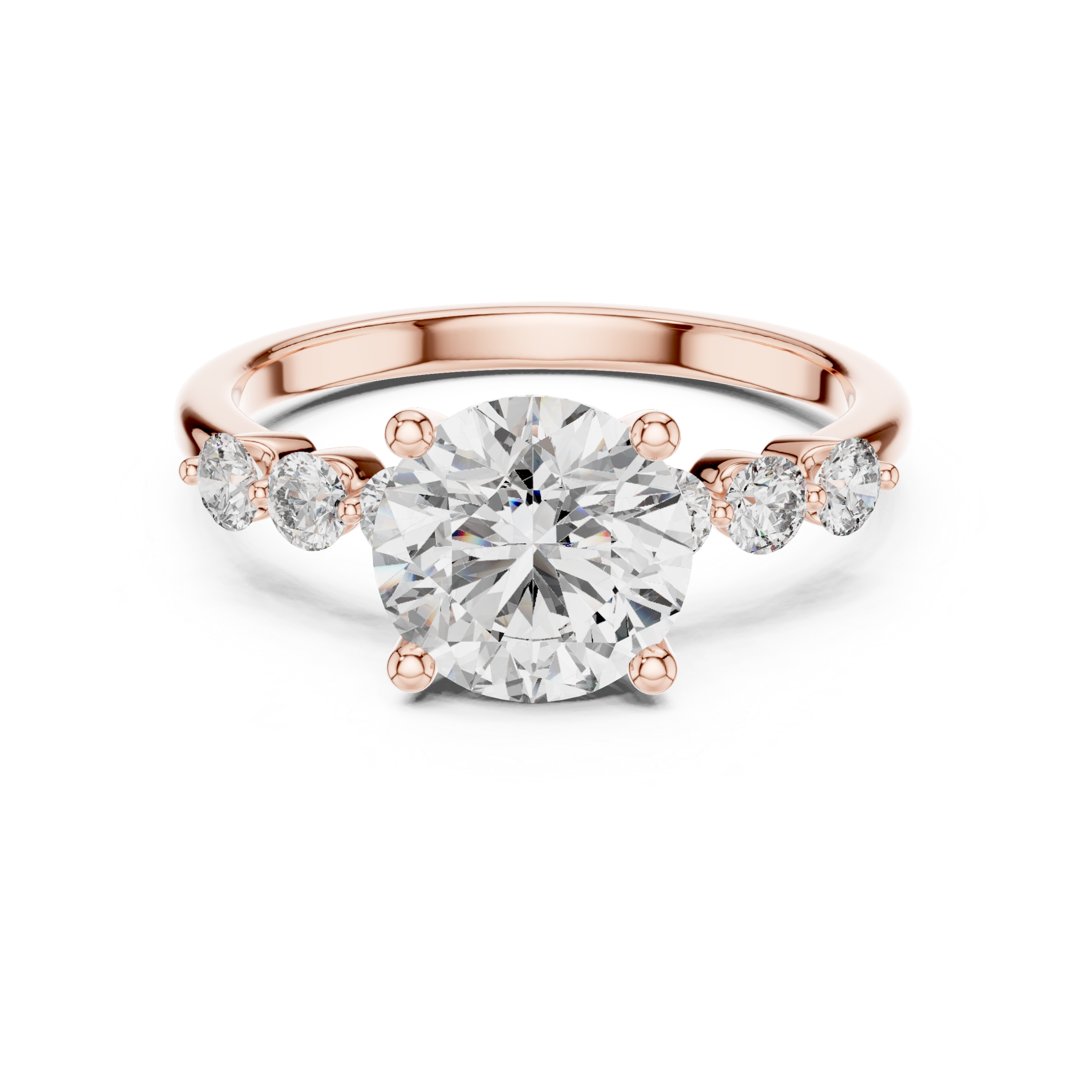 2.39 Cts Round Cut CZ Hallmarked Gold Ring LR-146