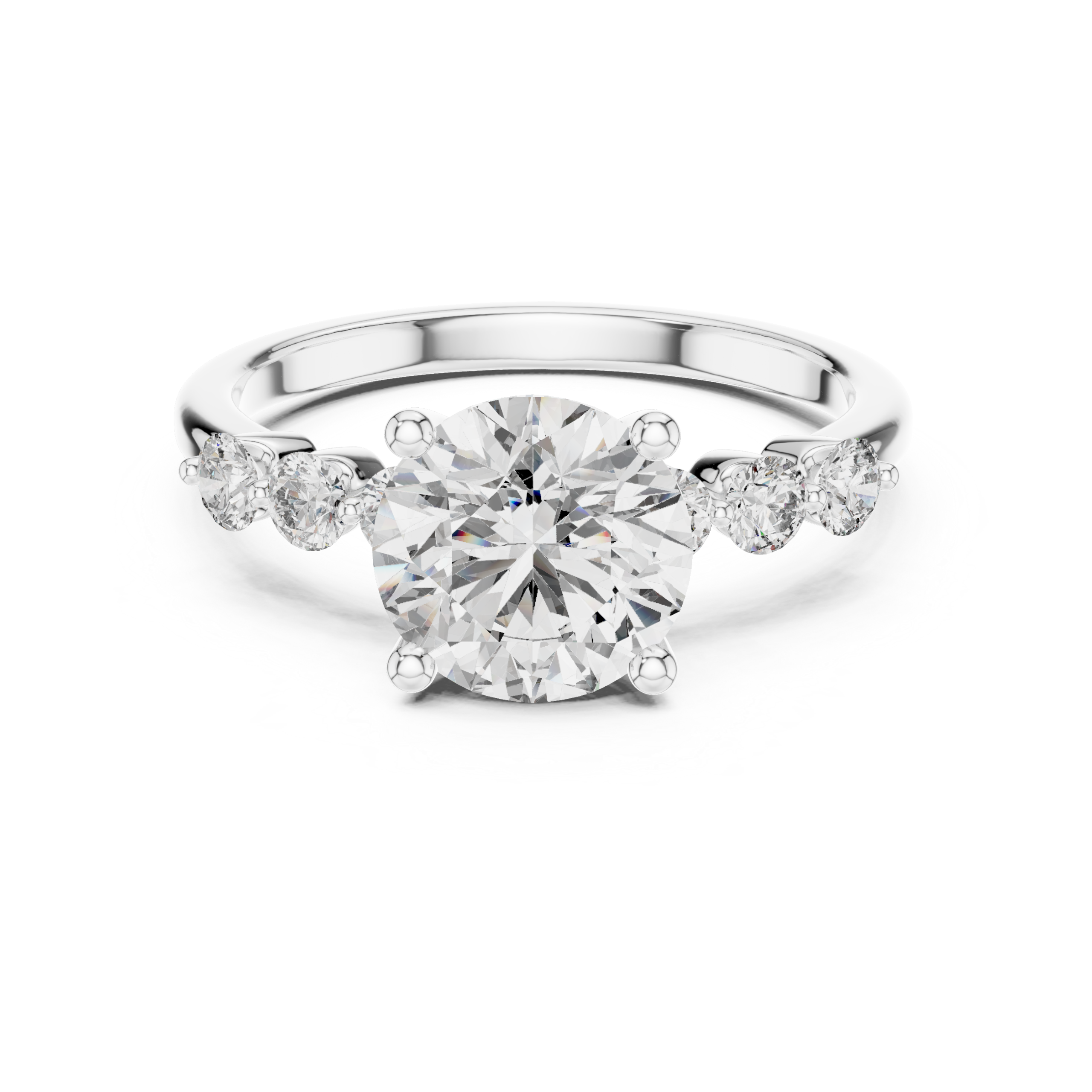 2.39 Cts Round Cut CZ Hallmarked Gold Ring LR-146