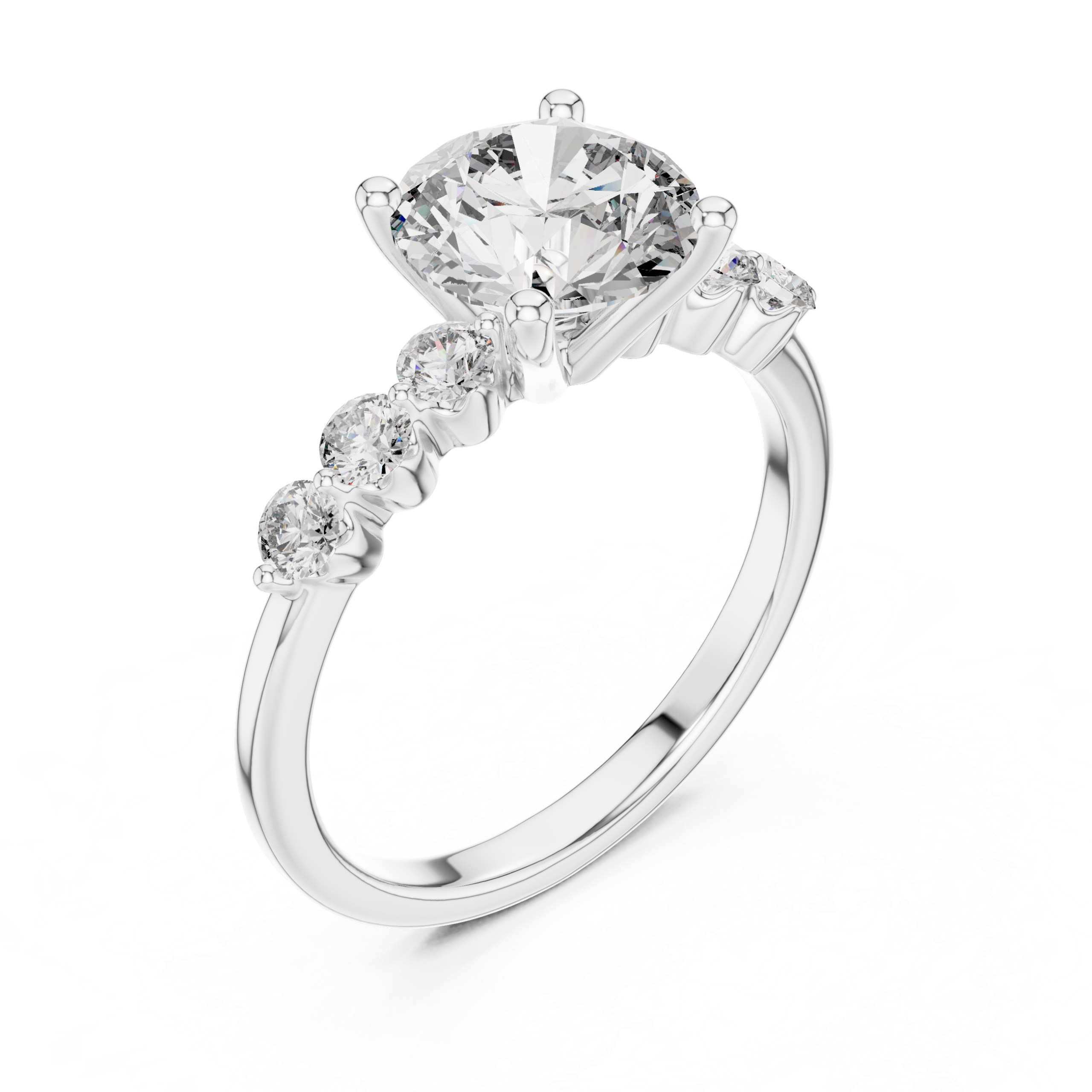 2.39 Cts Round Cut CZ Hallmarked Gold Ring LR-146