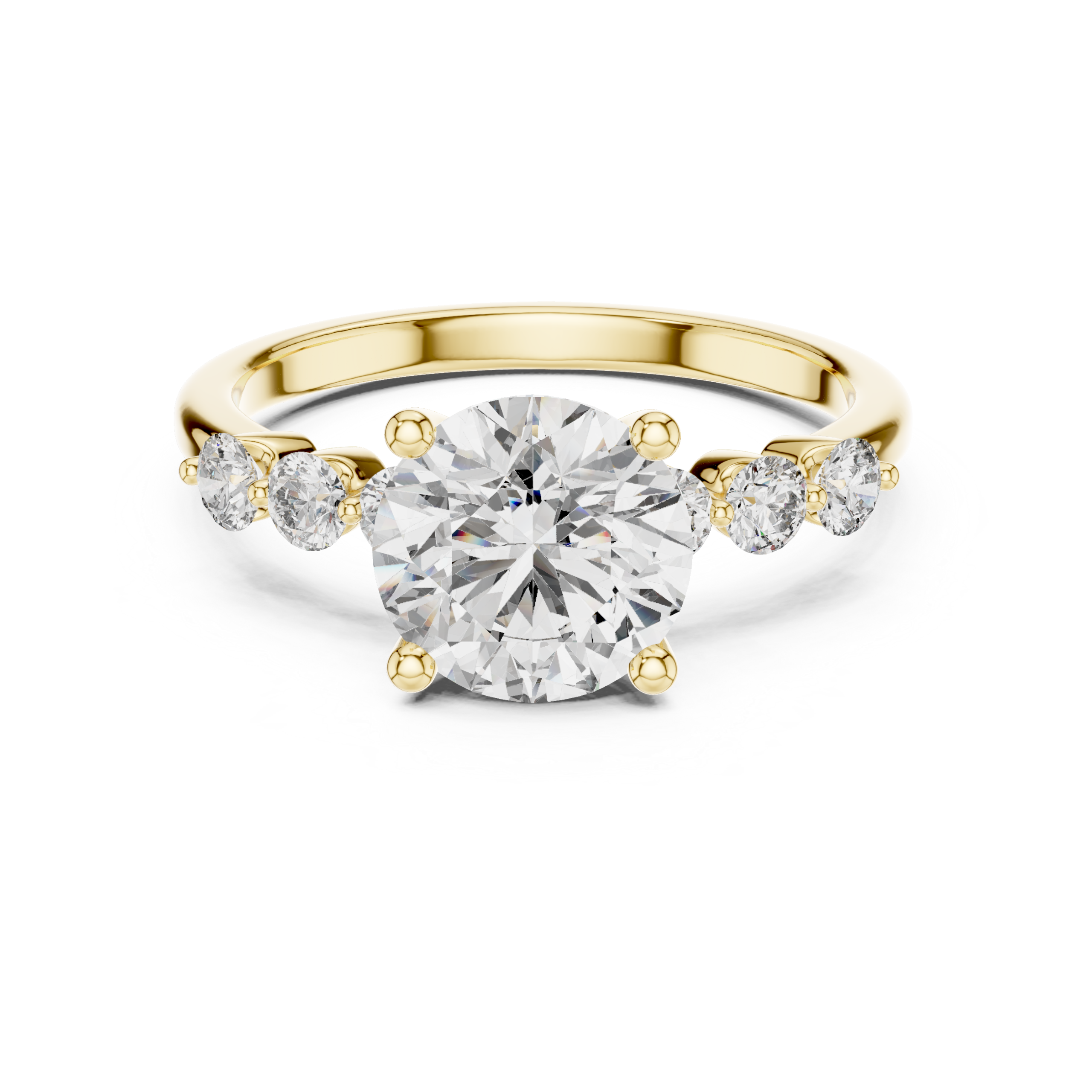 2.39 Cts Round Cut CZ Hallmarked Gold Ring LR-146