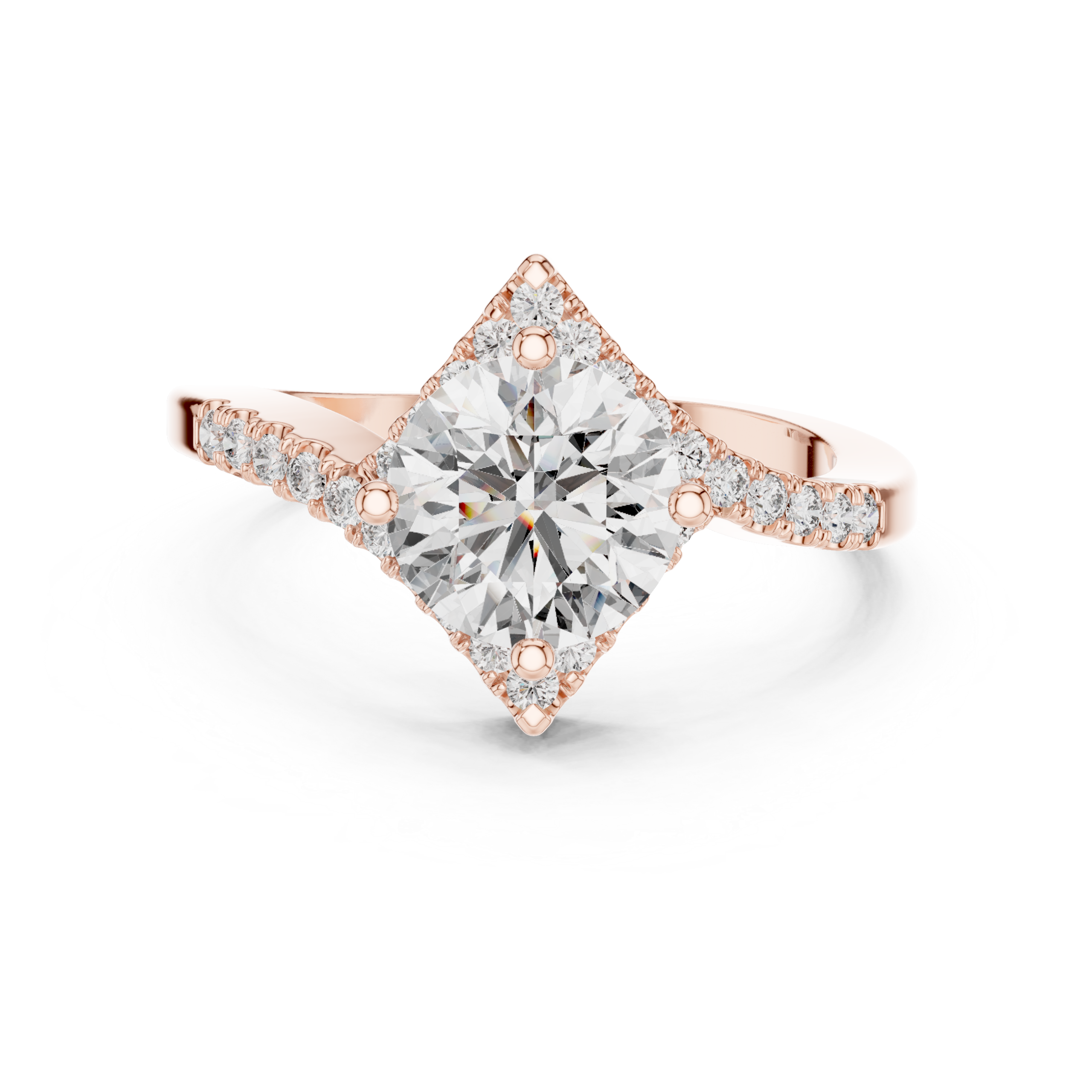 Certified 1.78 Cts Round Cut CZ Gold Ring LR-147