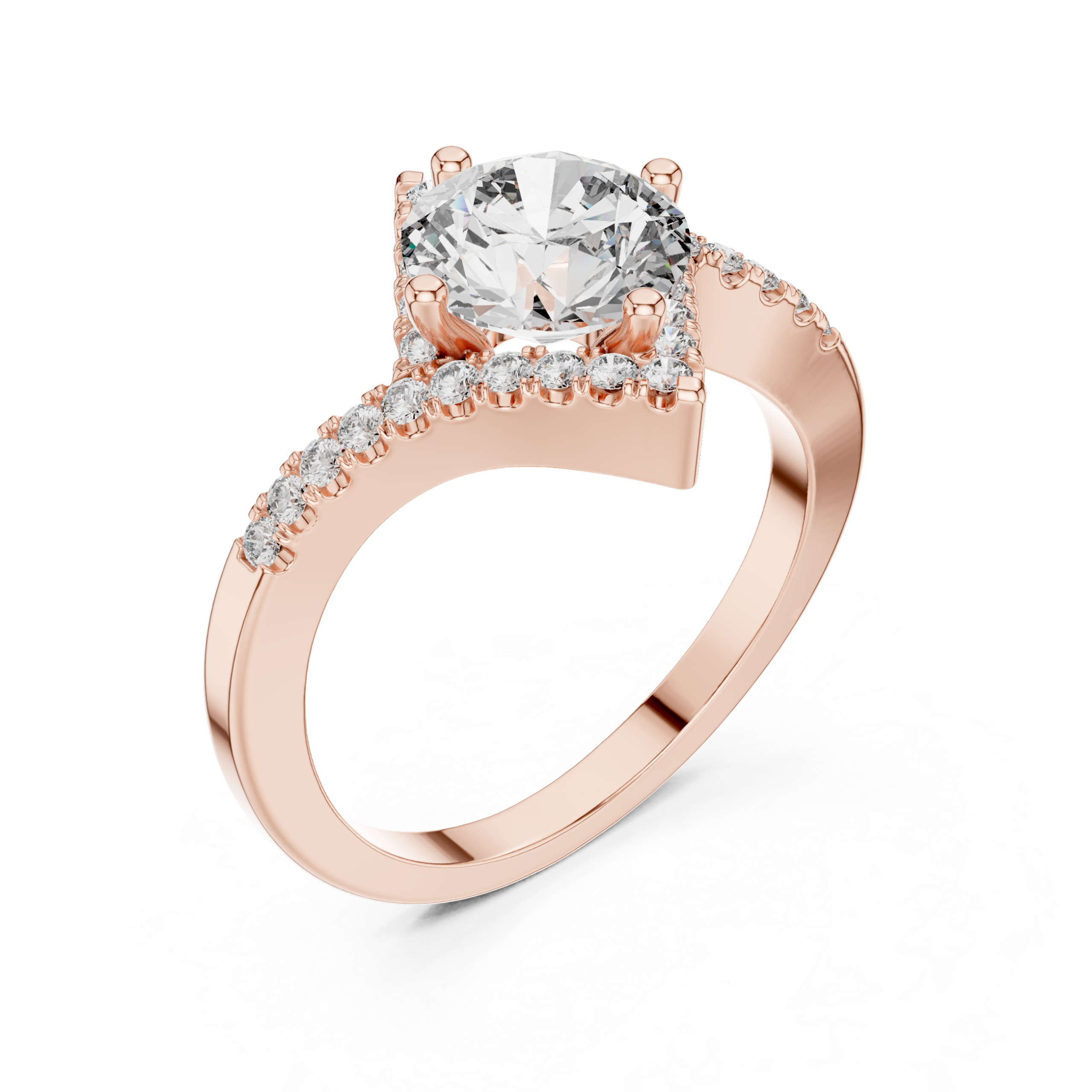 Certified 1.78 Cts Round Cut CZ Gold Ring LR-147