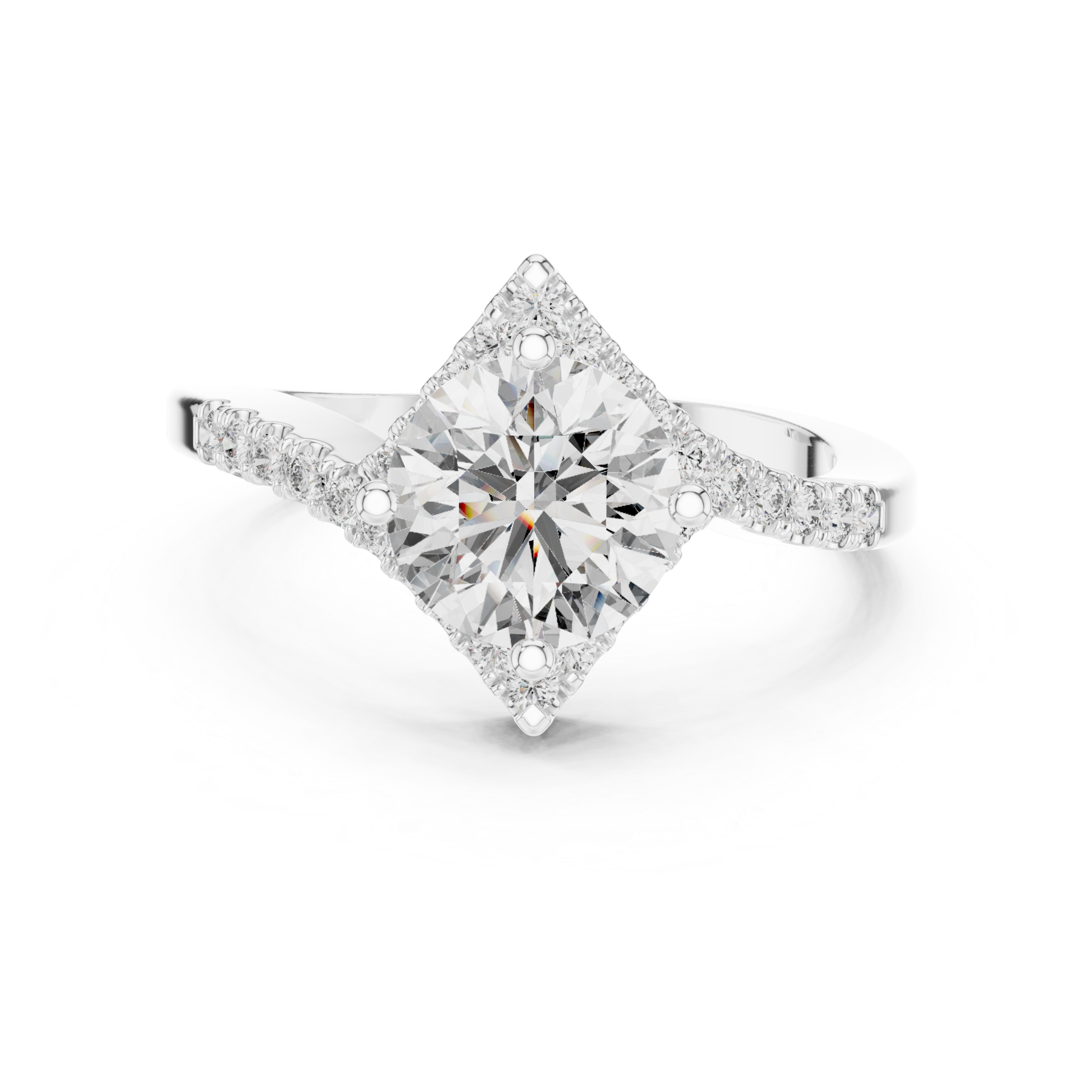 Certified 1.78 Cts Round Cut CZ Gold Ring LR-147