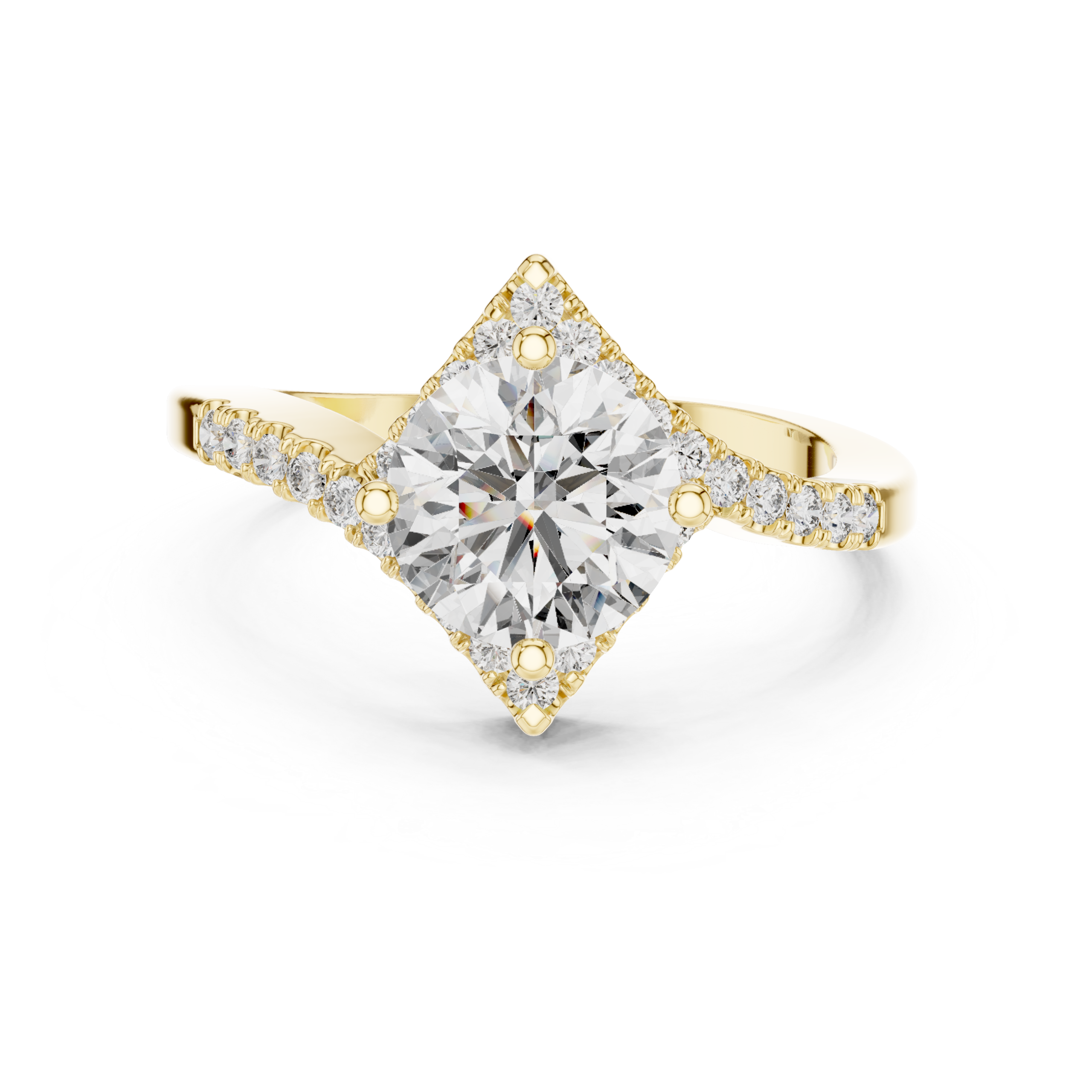 Certified 1.78 Cts Round Cut CZ Gold Ring LR-147