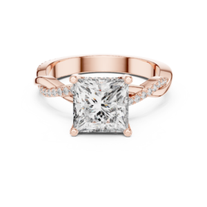 Princess Cut 2.32 Cts CZ Hallmarked Gold Ring LR-149
