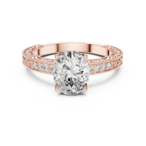 Elegant CZ Gold Ring 2.21 Cts Oval Cut LR-150