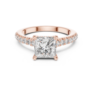 1.98 Cts Princess Cut CZ Hallmarked Gold Ring LR-151