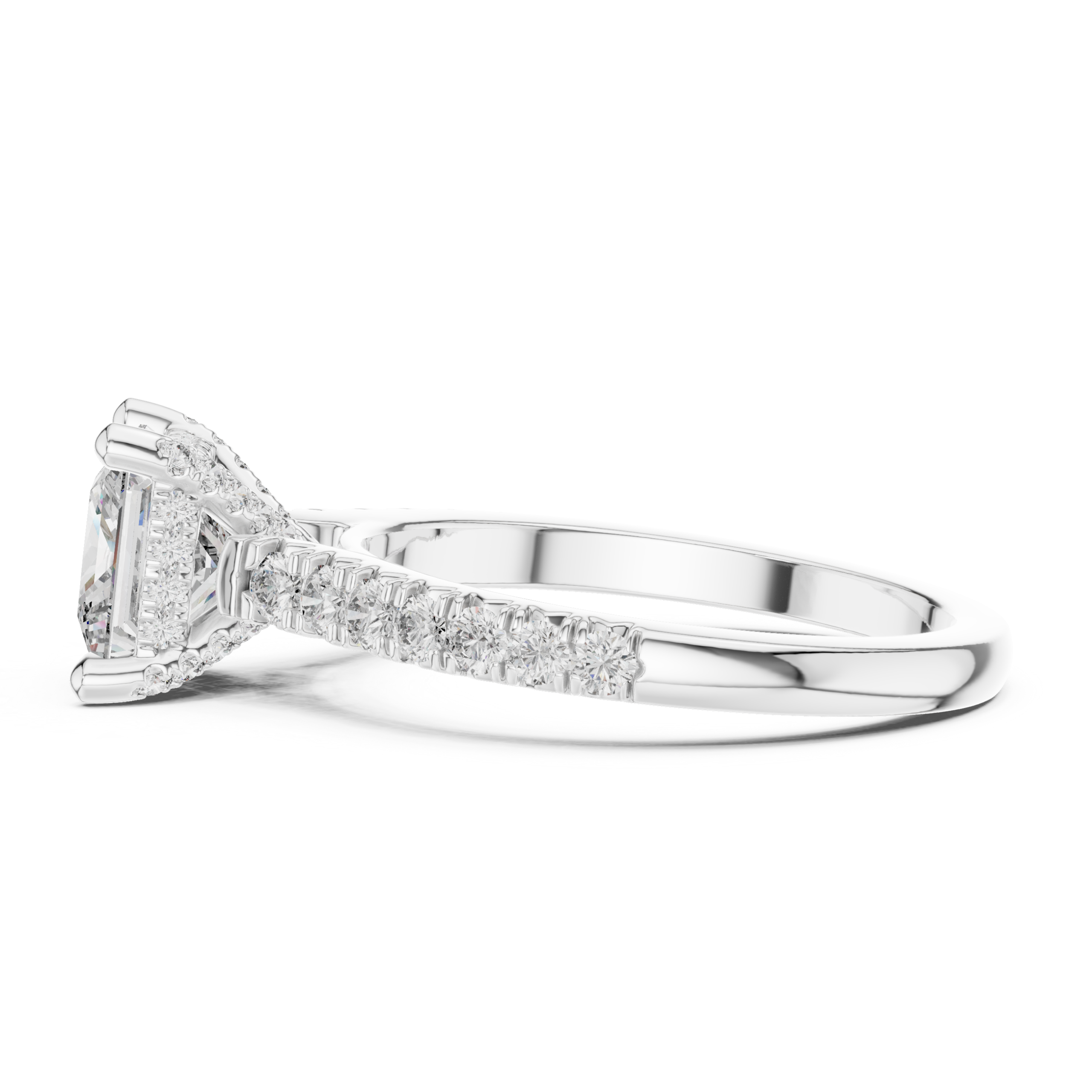 1.98 Cts Princess Cut CZ Hallmarked Gold Ring LR-151