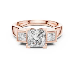 Princess Cut 2.13 Cts CZ Hallmarked Gold Ring LR-152