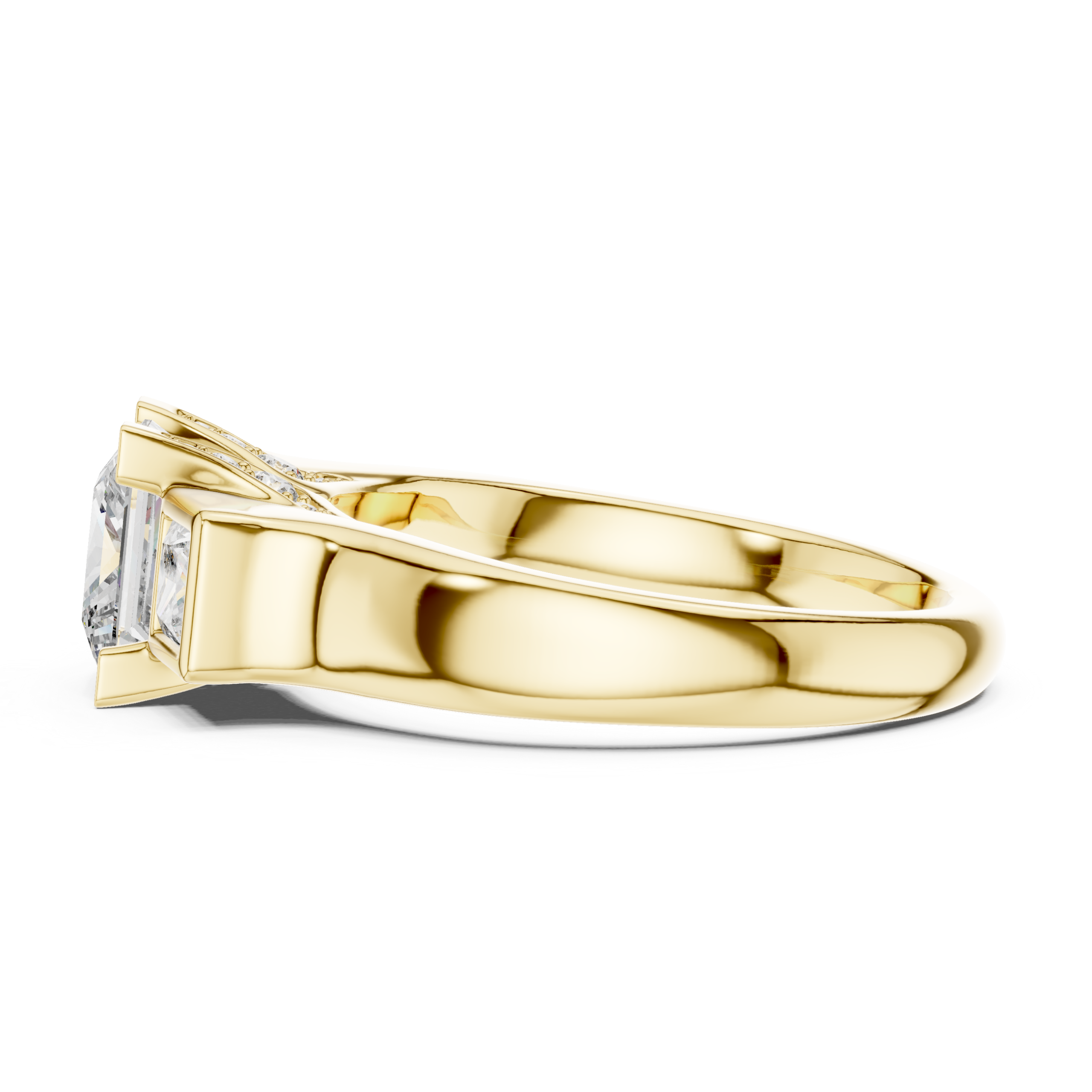 Princess Cut 2.13 Cts CZ Hallmarked Gold Ring LR-152
