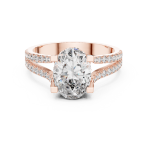 2.17 Cts Certified Oval Cut CZ Gold Ring LR-154