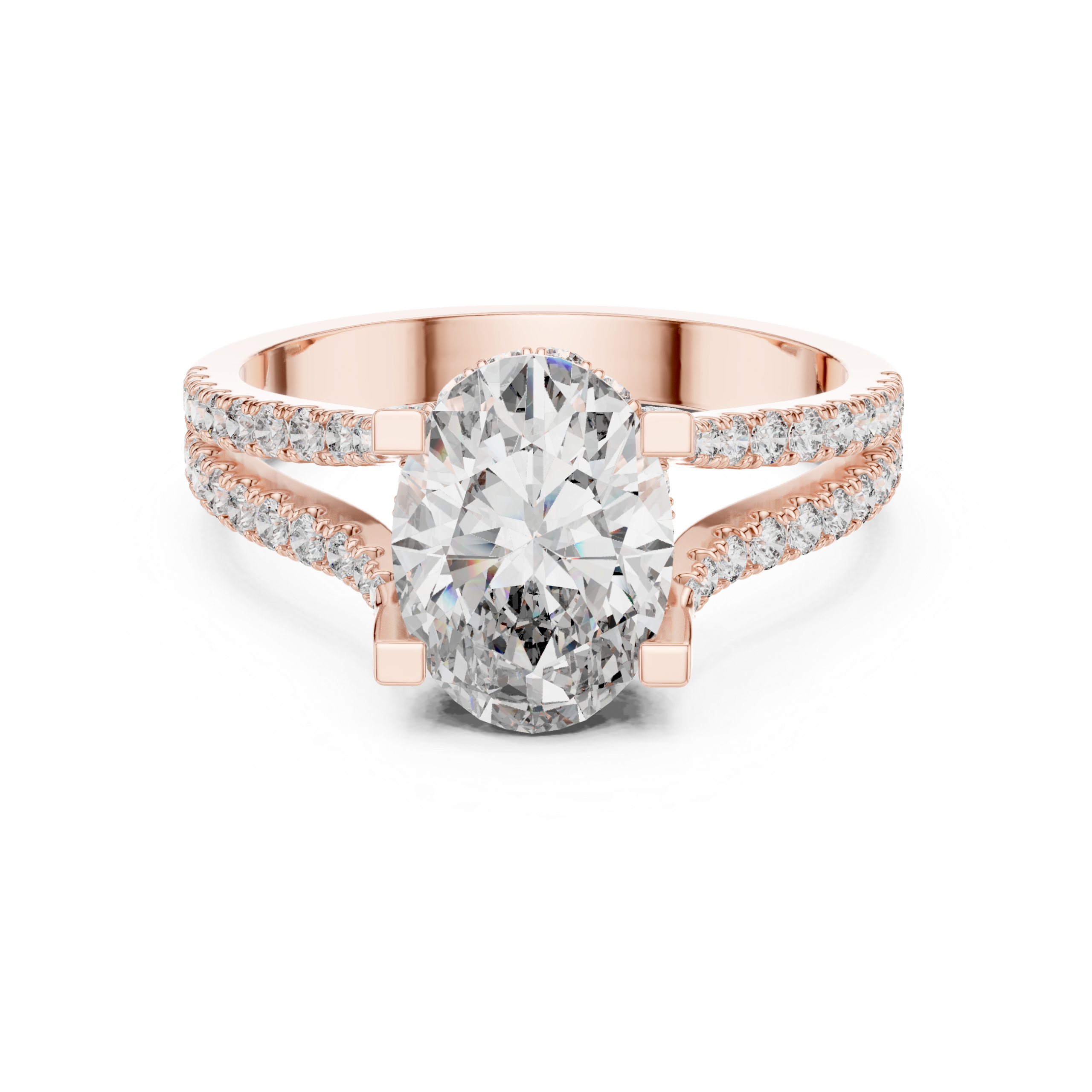 2.17 Cts Certified Oval Cut CZ Gold Ring LR-154